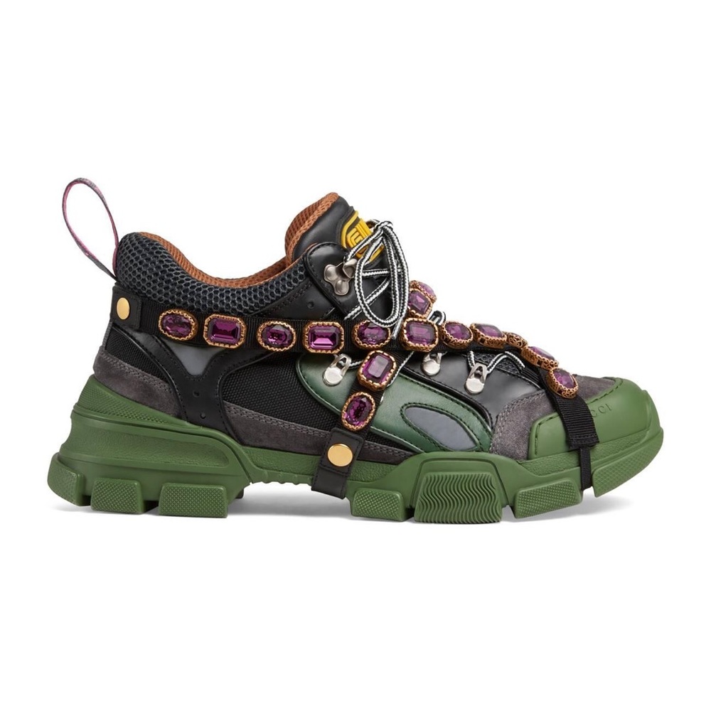 BrandNew Gucci Green Flashtrek with (Removable purple jewels)
